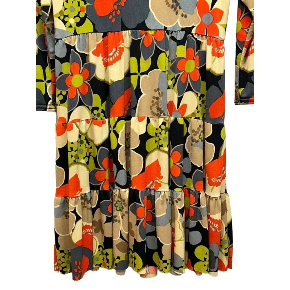 Ivy Jane Uncle Frank Tiered Ruffle‎ Floral Dress Size Small